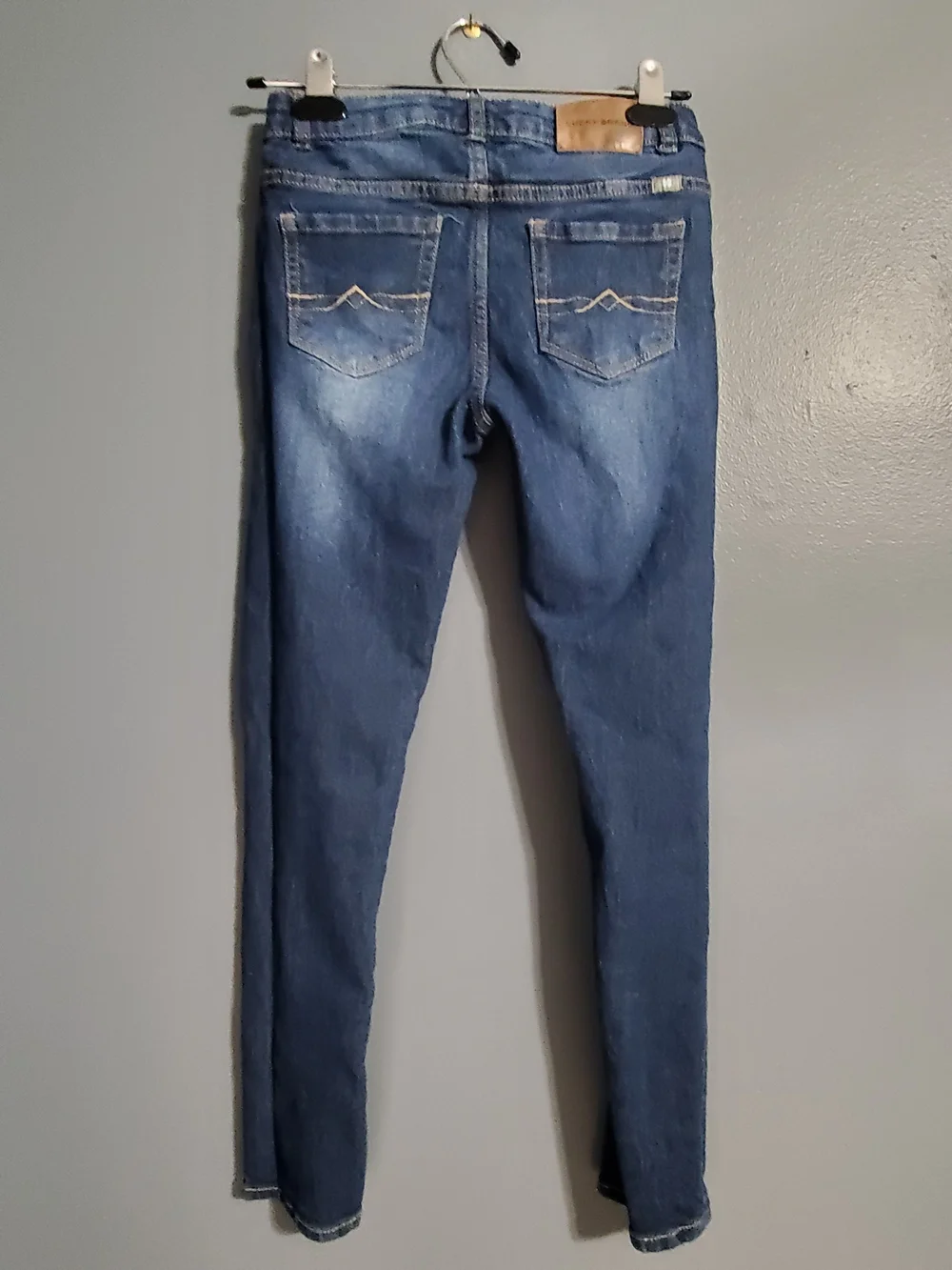Lucky Brand Zoe Skinny Girls Jeans in Blue Denim Adjustable Waist Size 12